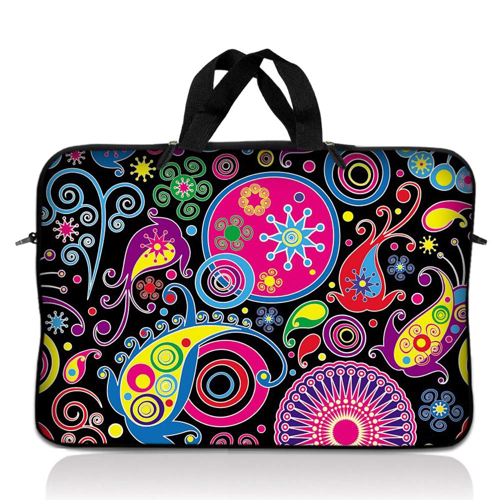 LSS 12.3 inch Laptop Sleeve Bag Carrying Case Pouch with Handle for 11" 11.6" 12" Acer, Asus, Dell, Hp, Sony, Toshiba, Pink Plumeria Flower — view 71
