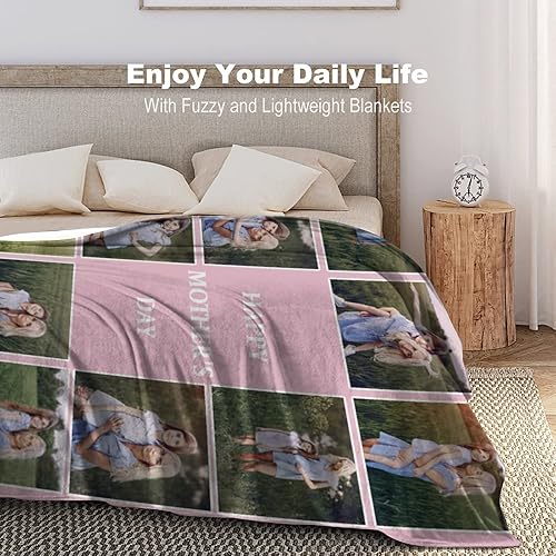 Miniatura 5 de Manta personalizada con texto fotográfico, manta con imagen para bebé, madre, padre, adultos, amigos, amantes, perros, mascotas, manta de franela de