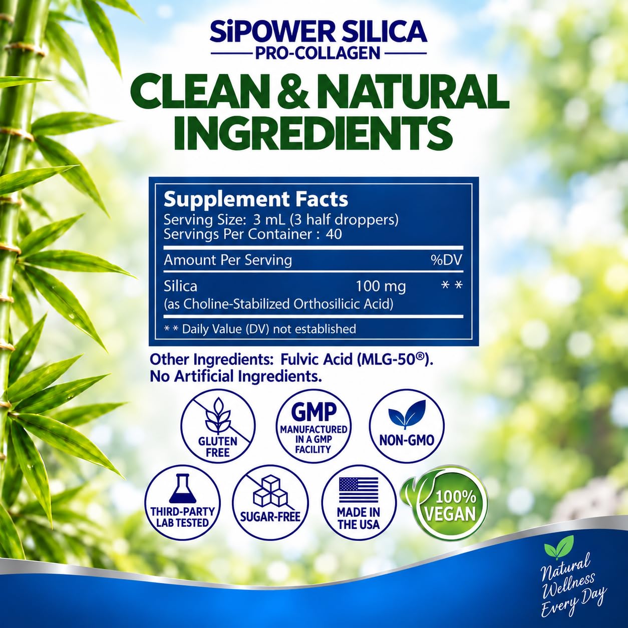 SiPower Silica Vegan Collagen, Supplement Drops-Liquid Mineral Orthosilicic Acid (CH-OSA) + Fulvic Acid. Natural Collagen Booster for Joints, Bones, Hair, Skin, Nails, Immune & Digestive Health-4oz — Amazon image 7