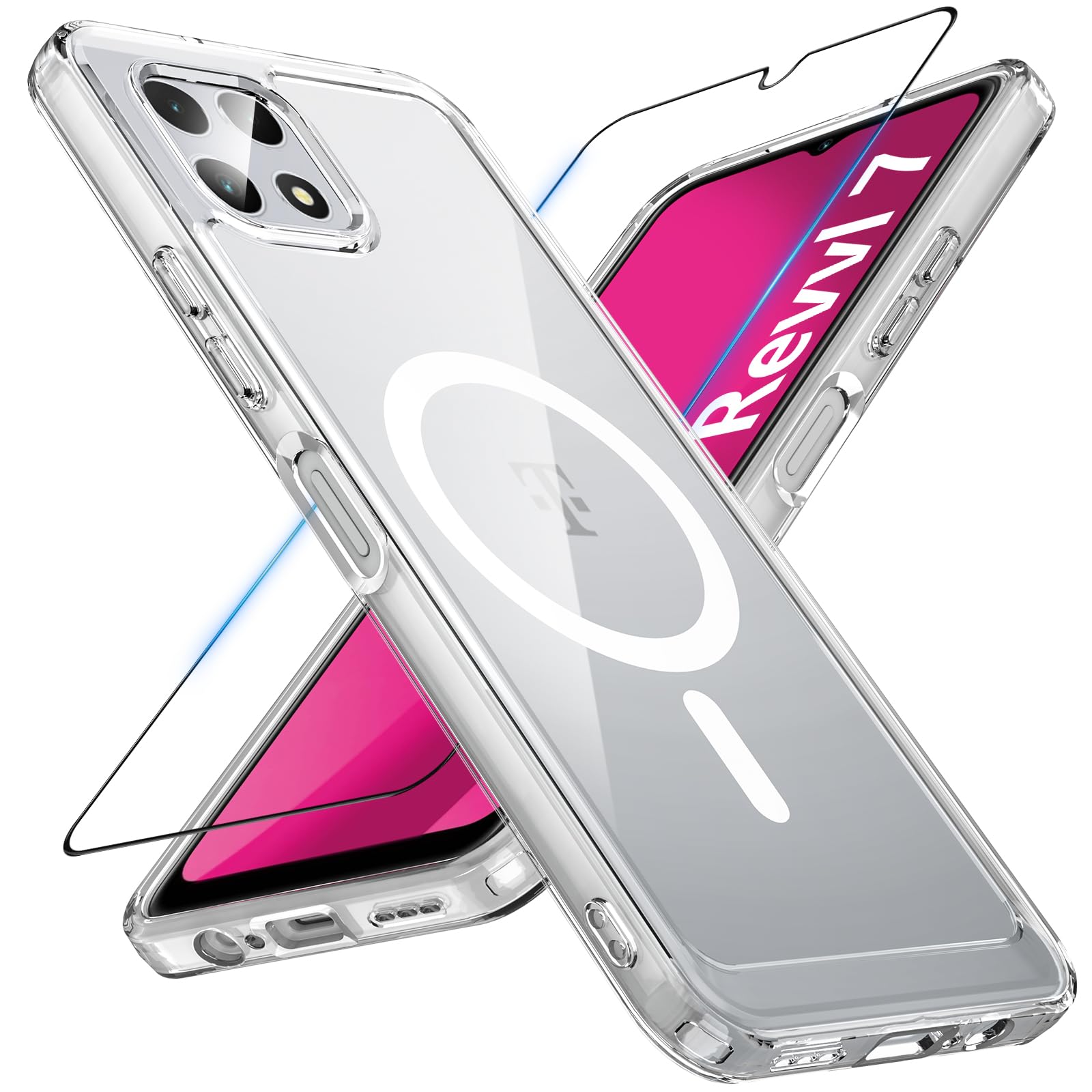 Amazon.com: BESINPO Magnetic for T-Mobile Revvl 7 5G Case,Military Grade  with Screen Protector Shockproof Protective Transparent Anti-Yellowing  Bumper Cover for Revvl 7 Phone Case,Clear : Cell Phones & Accessories