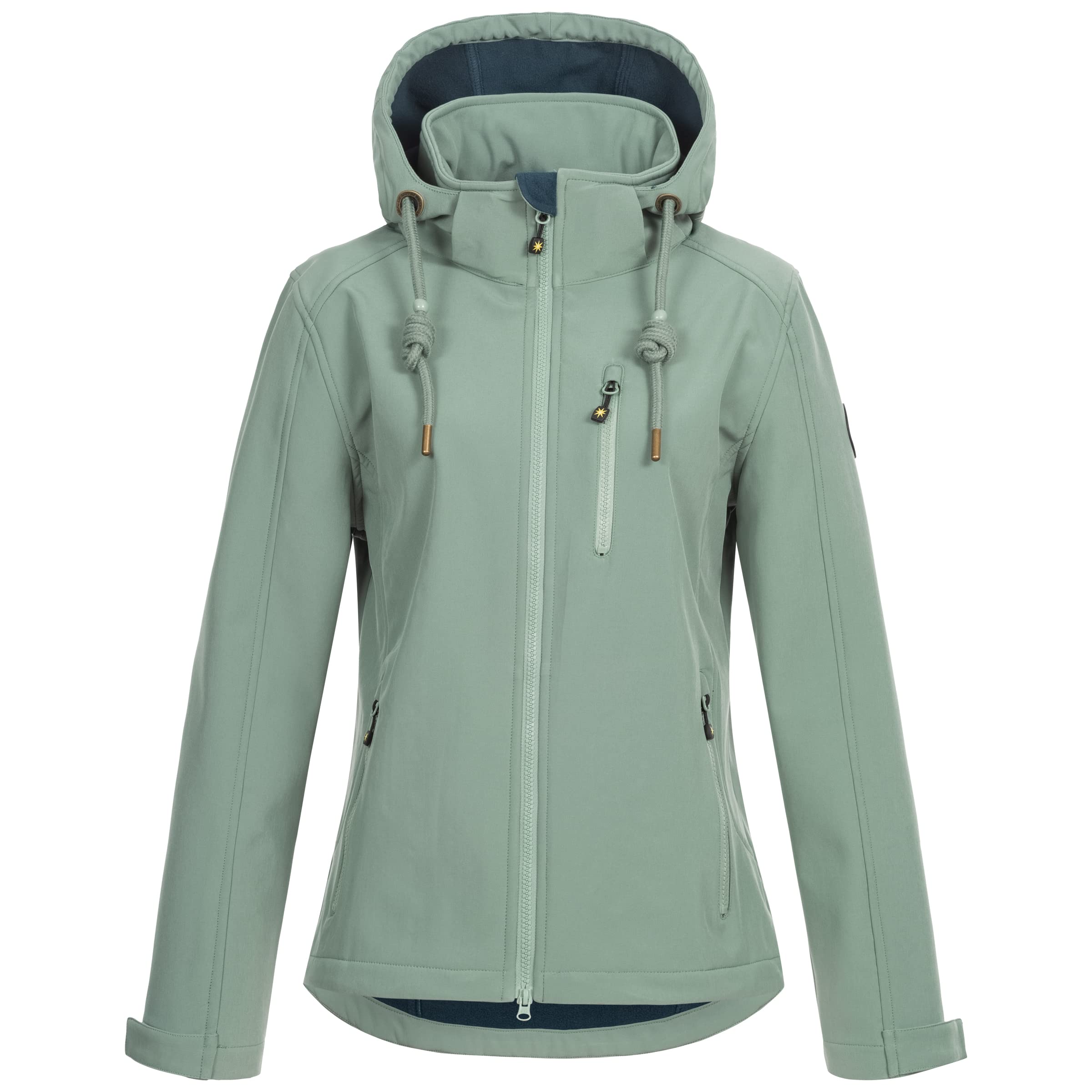 Ankerglut Damen Damen Softshelljacke mit Abnehmbarer Kapuze Gefüttert Übergangsjacke Windbreaker #Ankerglutfreude Softshelljacke