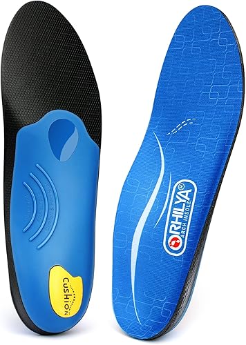 Miniatura 6 de ORHILYA Alivio del dolor de fascitis plantar para hombres, soporte de arco ortopédico para zapatos, plantilla de botas de trabajo, inserciones de