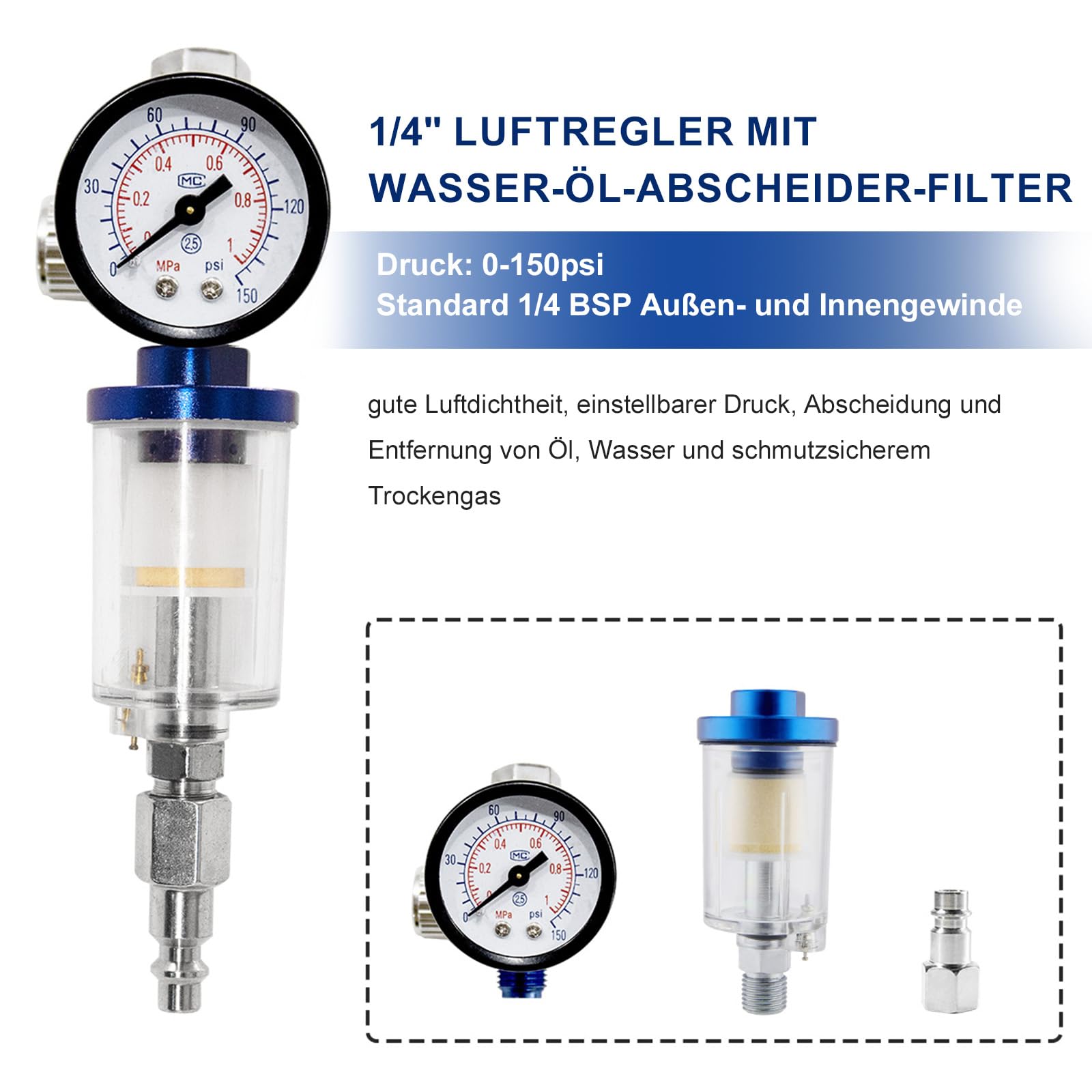 R500 LVLP Lackierpistole Spritzpistole Premium-Kit, Lackierpistole Druckluft mit 4 Düsen 1,3/1,5/1,7/2.0 mm, Farbpistole für Autos & Haus, DIY-Malerei, mit Farbsprühzubehör, Einfach zu Bedienen