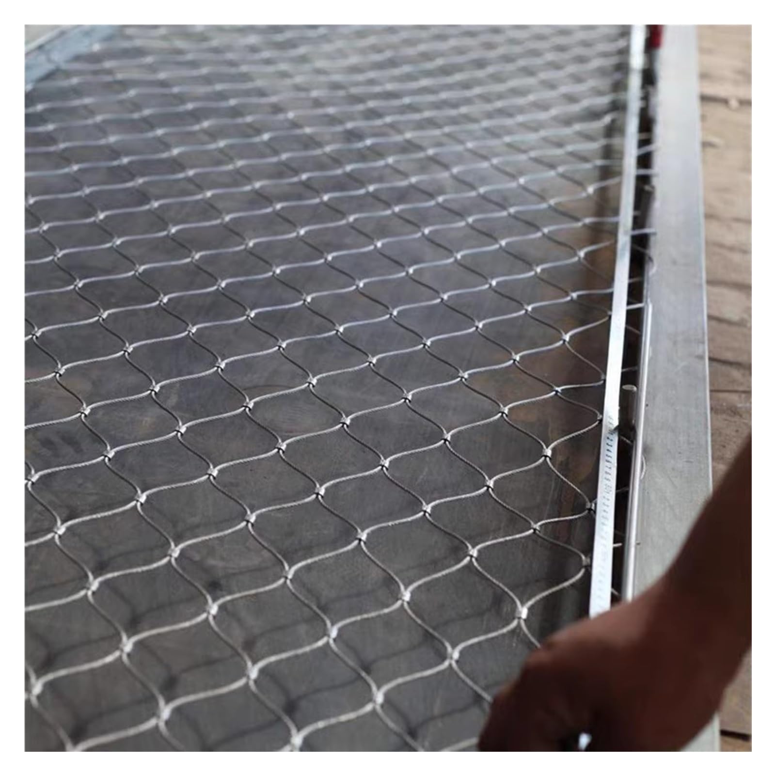 Lwjsocp 10Cm/2Mm 304 Stainless Steel Rope Net Safety Net For Balconies Fall Protection Garden Protection Netting (1X15m/3.3X49.2ft)