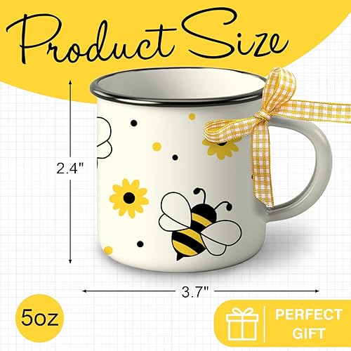 Miniatura 2 de Bumble Bee - Juego de 3 mini tazas de café con temática de primavera y verano, Bee Kind Honey Beehive de 5 onzas, decoración de bandeja escalonada,