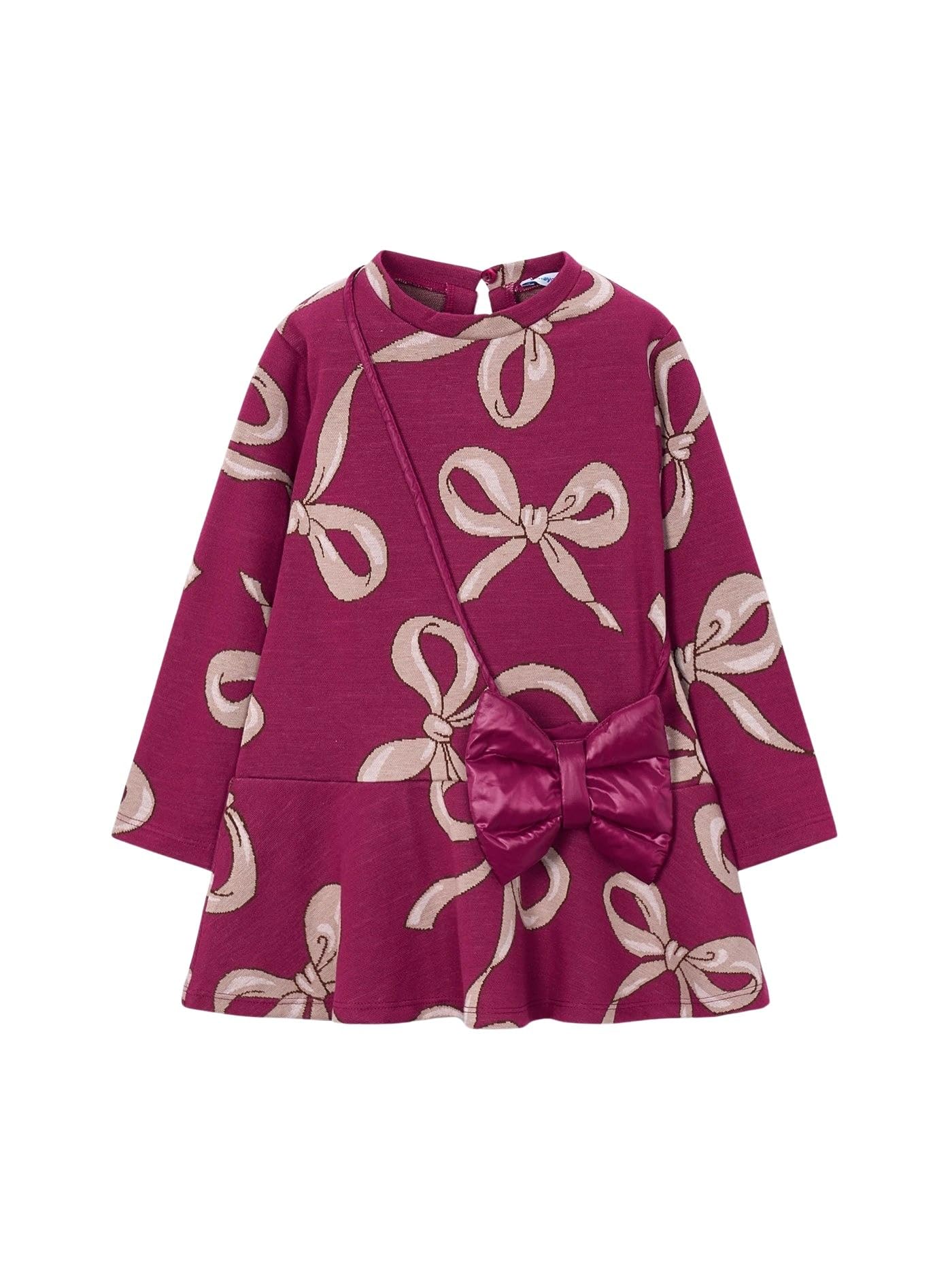 Mayoral Vestido Punto Jacquard Bolso para niña Framboise