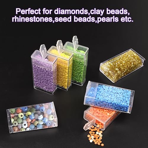 Miniatura 10 de MoeeBtee Contenedores de almacenamiento de pintura de diamantes, 30 ranuras, accesorios de pintura de diamantes con herramientas para organizador de