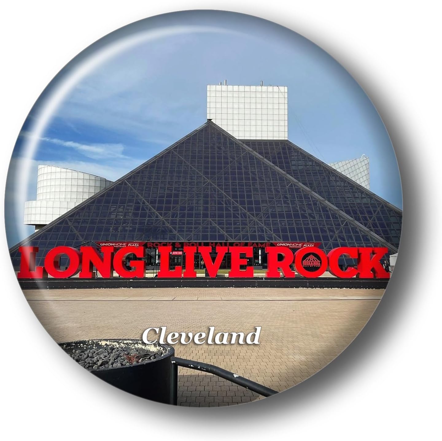 Ohio Cleveland Rock & Roll Hall of Fame Fridge Magnet Sticker 3D Crystal Glass Refrigerator Magnets Cleveland City Travel Collectible Souvenir Gifts Fridge Decoration