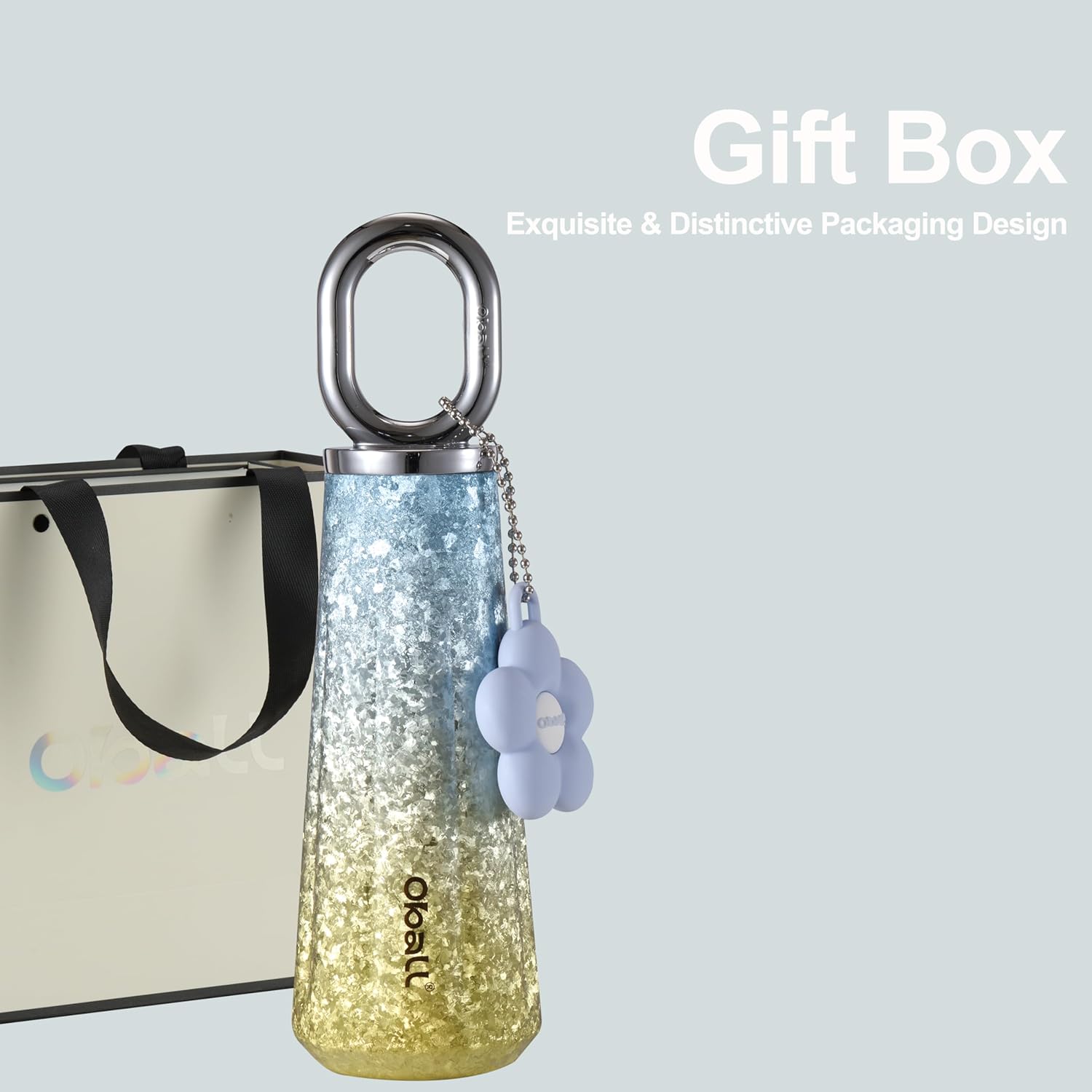 Oball Insulated Titanium Water Bottle, Flavor Neutrality Insulated Bottle with Carrying Handle, 17 Oz, Lightweight Water Bottle Hypoallergenic, Cup Holder Friendly(Blue & Yellow) - Image 4