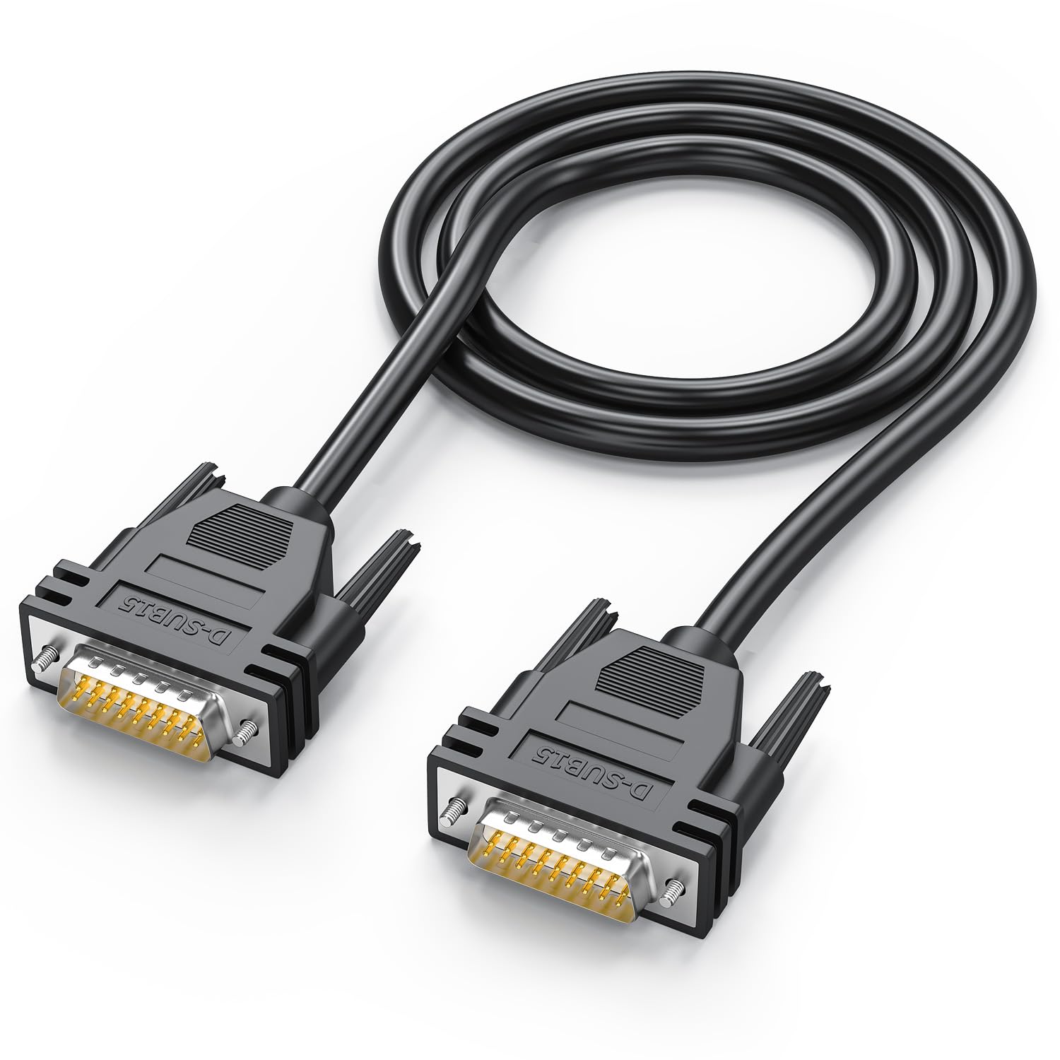 JUXINICE D-Sub 26 Pin Cable Double Shielded, HDB26 Male to Male Cable 5FT, 26 Pin Extension Cable- 3 Rows 26 pin Connector Black 5'