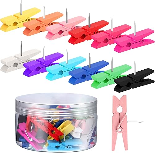 Alfileres de madera para tablón de anuncios, tachuelas de manualidades, tablones de anuncios de clase, tableros de corcho, exhibición de fotos (36