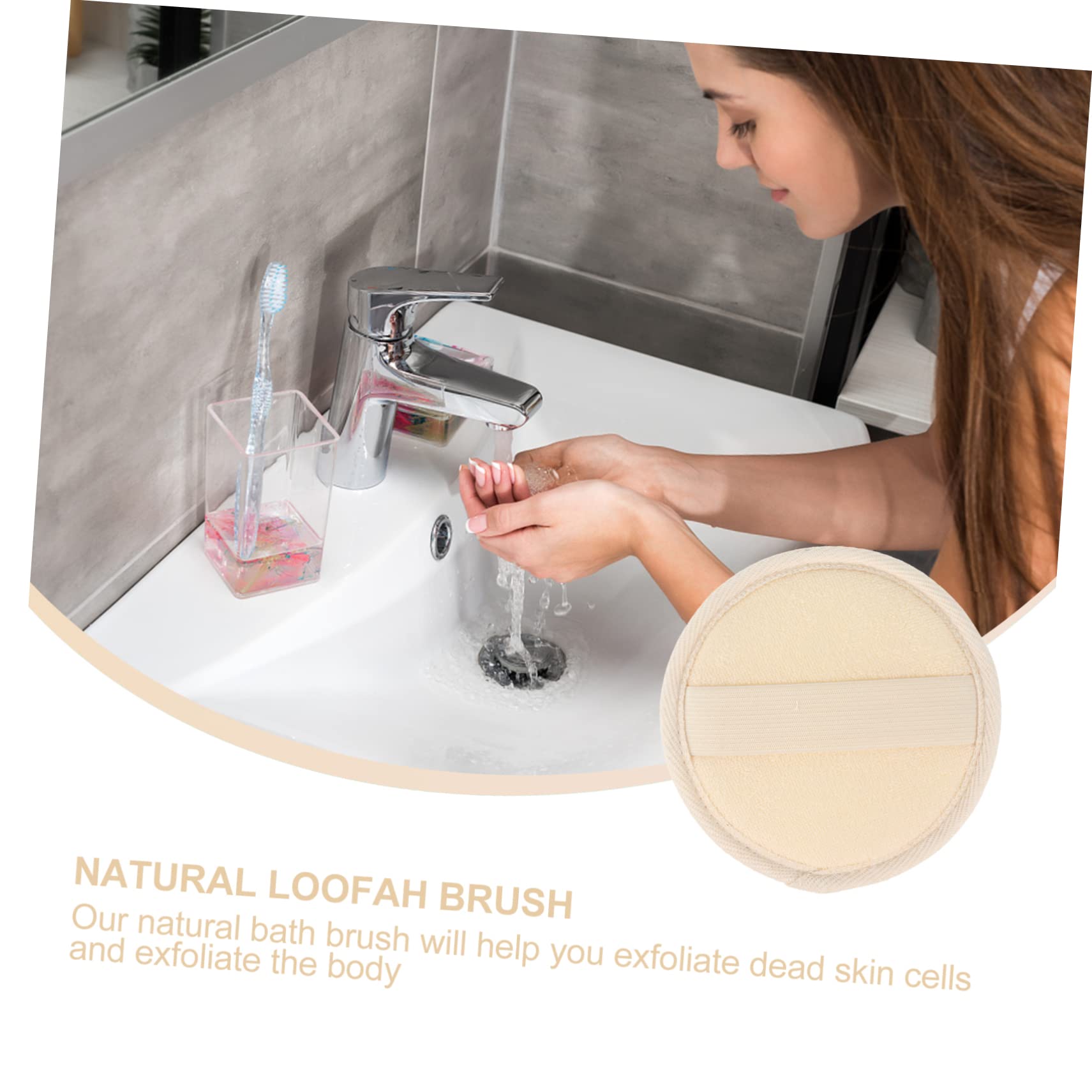 Almohadillas de Lufa Redondas 10 Piezas para Baño Blanco | Banda Elástica Trasera, Exfoliación Natural al Mojarse, Genera Espuma Abundante