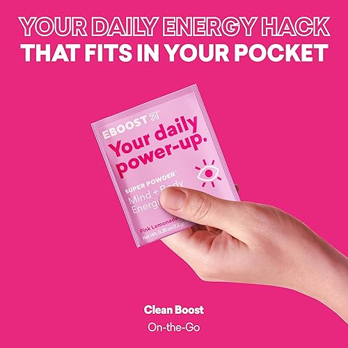 Miniatura 7 de EBOOST Super Powder Drink Mix - Pink Lemonade 0.2 oz 20 Pack Hydration Energizer Electrolytes Powder - 13 Vitamins & Minerals - 110 mg Caffeine - 0