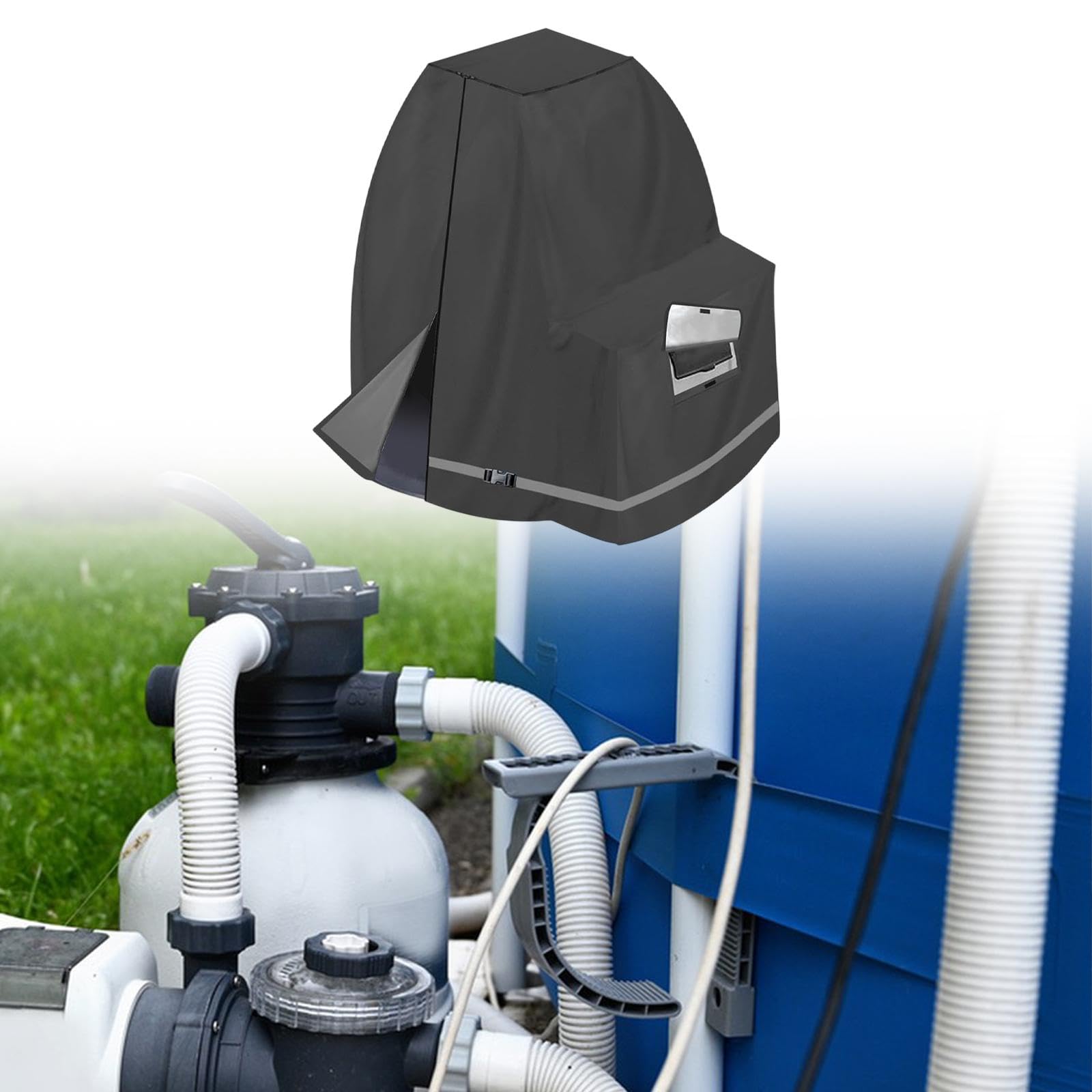 Sharplace Sandfilterpumpenabdeckungszubehör für 14 bis 16 Zoll Duriturität Premium Ersatz wasserdicht über gemahlener Poolpumpe Abdeckung
