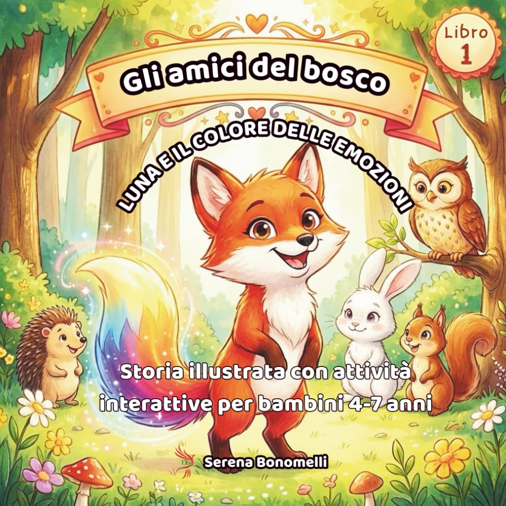 Luna e il colore delle emozioni: Storia illustrata con attività interattive per bambini 4-7 anni: 1 (Gli amici del bosco)
