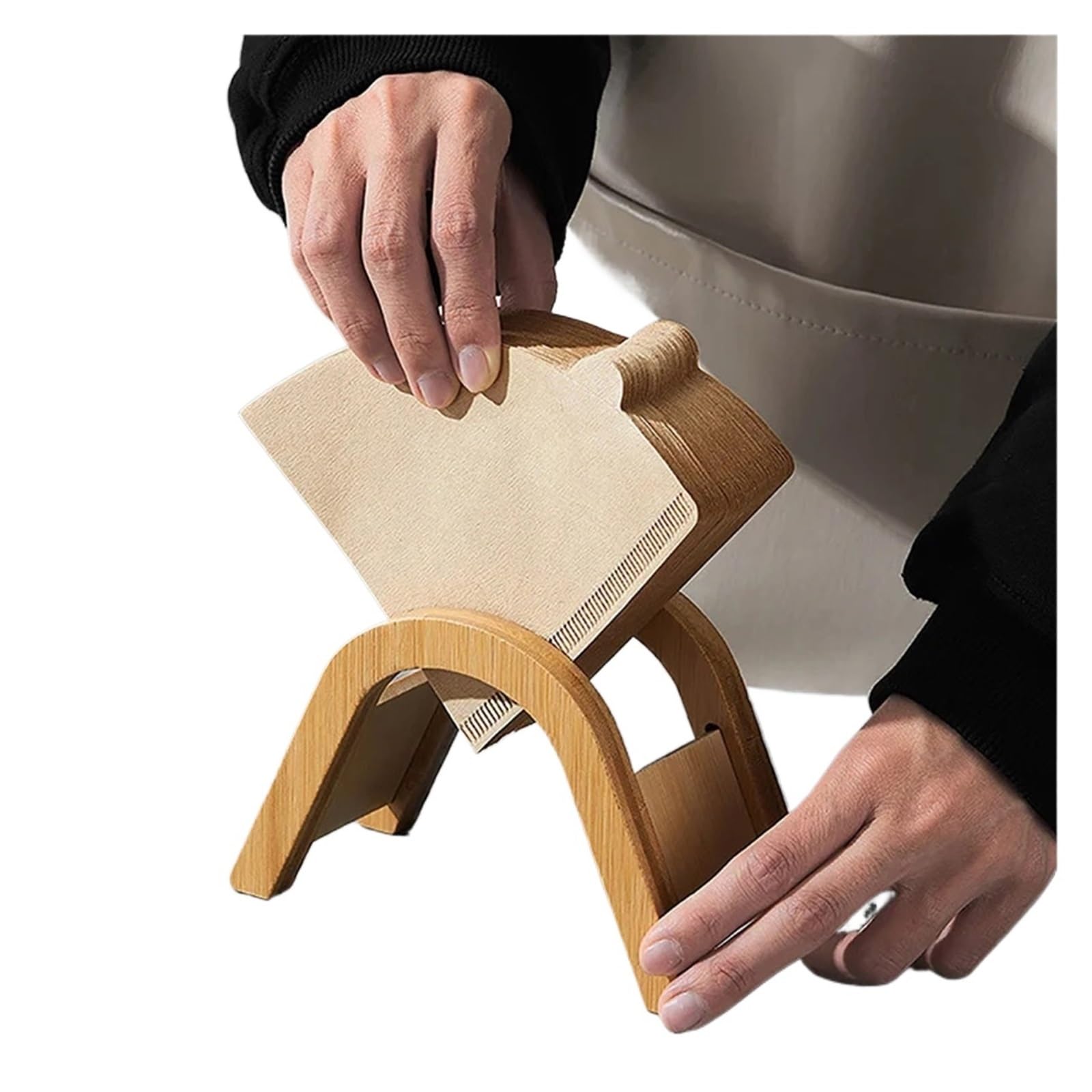 6 stücke Hand Drip Kaffee Filter Papier Halter Holz Lagerung Rack Spender Zubehör Stehen Für Haushalt Wohnen