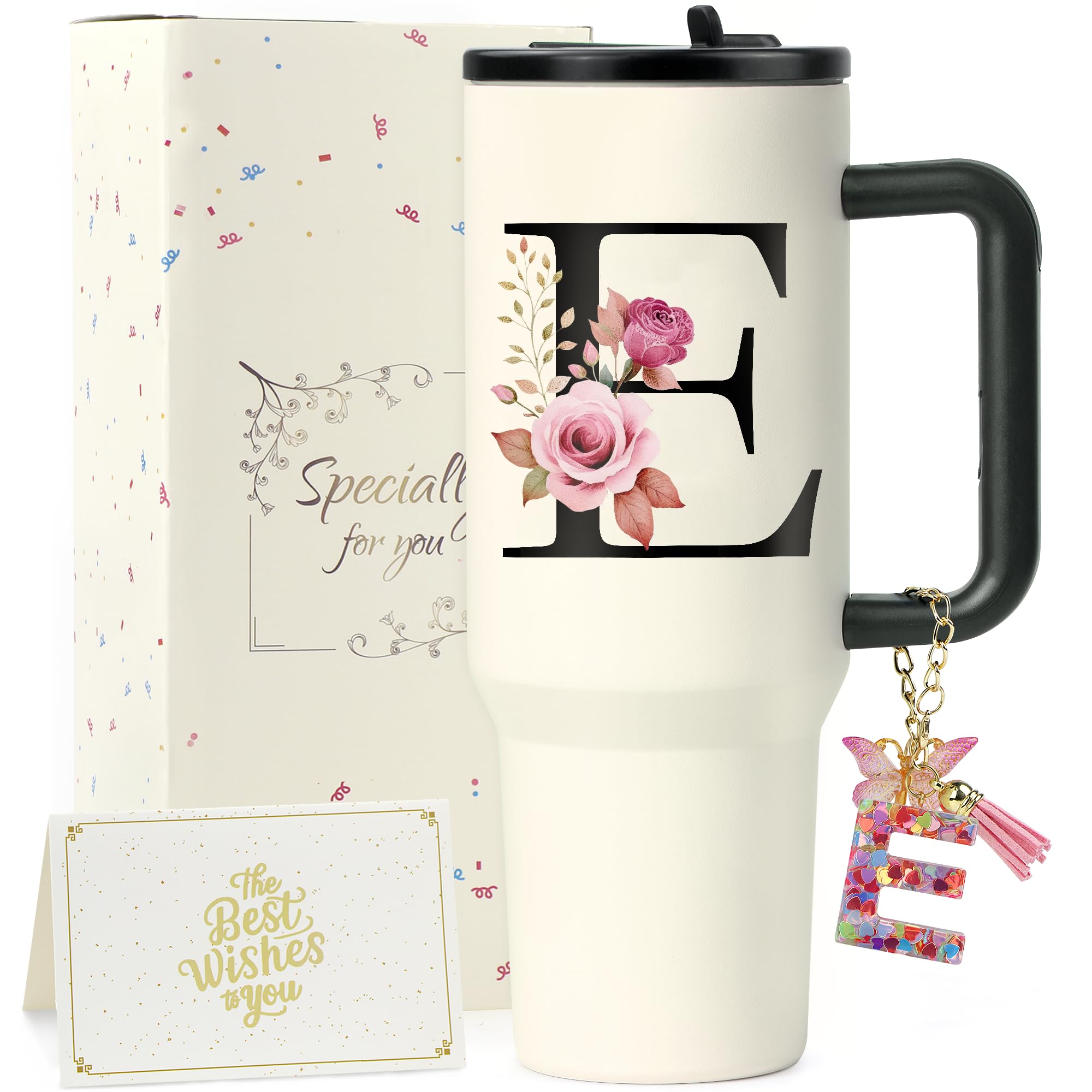 ZIOSINM Personalisierte Geschenke für Frauen, Thermobecher mit Strohhalm