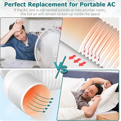 Miniatura 2 de Manguera universal de ventilación de aire acondicionado  5.9 pulgadas de diámetro, 80 pulgadas de longitud, rosca en el sentido de las agujas del