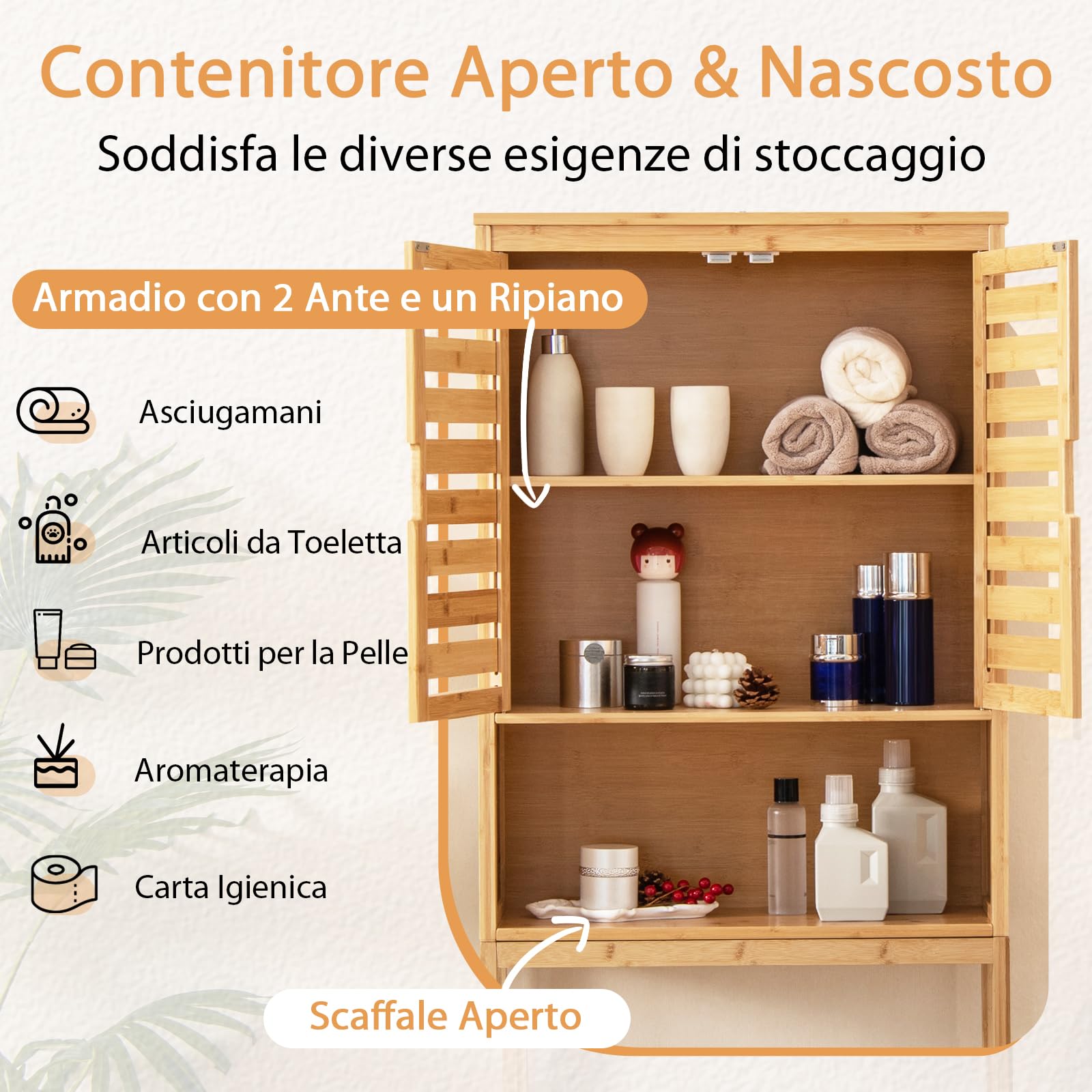 Mobile multiuso sopra lavatrice in bianco opaco