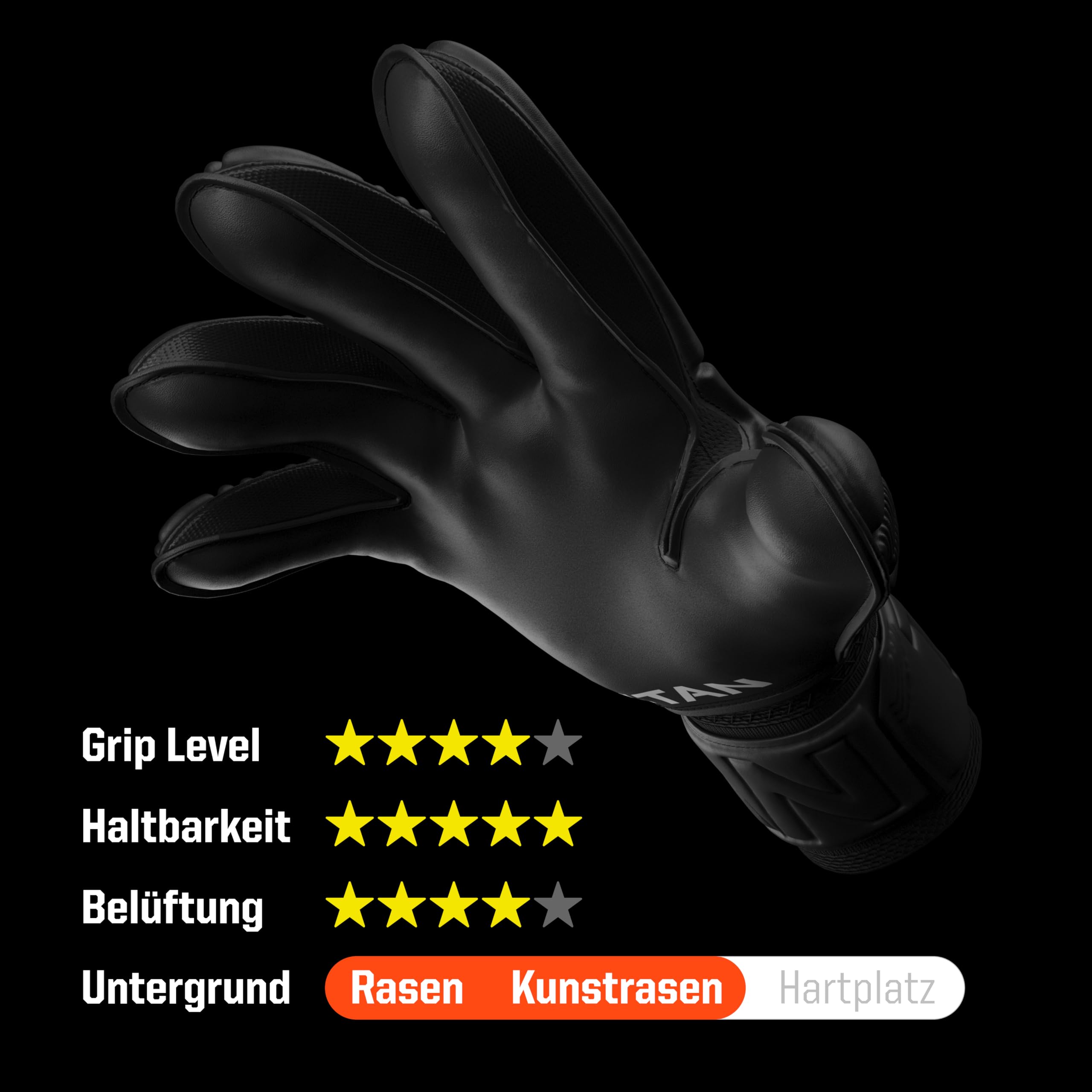 T1TAN Training Torwarthandschuhe Kinder, Herren Classic White Out, Fingerschutz Gr. 4-11, Torhüterhandschuhe Erwachsene, Tormannhandschuhe Jugendliche, Torwarthandschuhe Kinder, 5-15+ Jahre