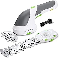 WORKPRO 2-in-1 Cordless Grass Shear & Hedge Trimmer, 7.2V Rechargeable Lithium Battery, Type-C Charging, Lightweight Handheld Shrub Cutter