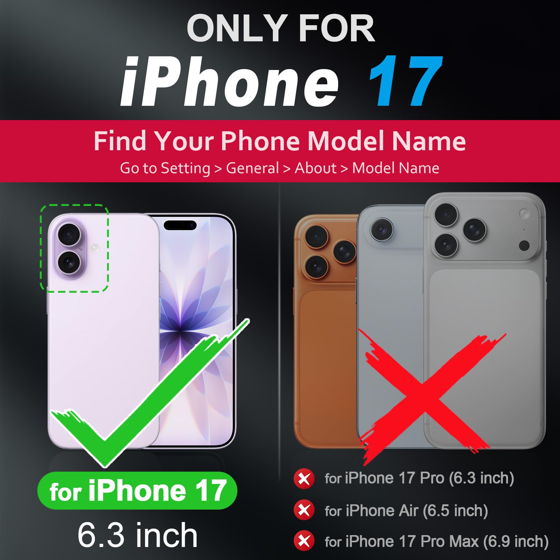 SHIELDON Funda de Cuero Genuino para iPhone 17 6,3 Pulgadas 5G 2025, Cartera [Ranuras para Tarjetas][Bloqueo RFID] Billetera Capa Protectora Leather Wallet Case, Púrpura Glicina