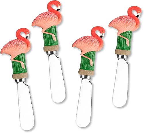 Supreme Housewares Cuchillos esparcidores de queso y mantequilla, mango de resina pintado a mano con hoja de acero inoxidable, juego de esparcidor