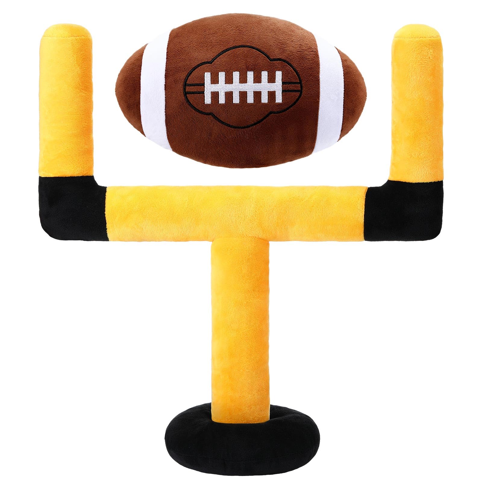 Sliner Football Pillow Set Fluffy Football Goal Pillows with Ball Stuffed Throw Pillow Soft Sports Ball Strong Interactive Sports Creative Room Decor