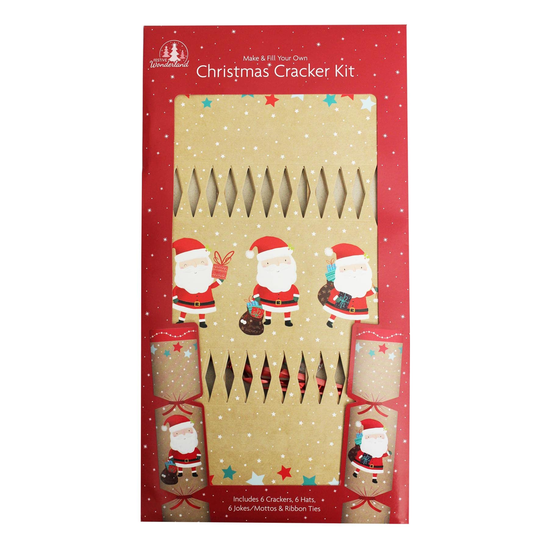 Widdle Gifts 6 Pack Make your Own Christmas Cracker Kit - Santa