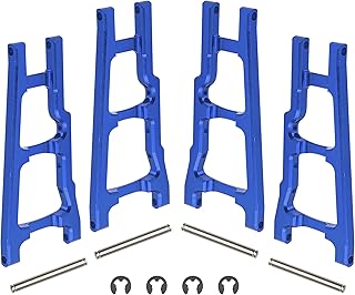ShareGoo Metal Front & Rear Suspension Arms A Arms Upgrade Parts 3655 Compatible with Traxxas 1/10 Slash 4x4 4WD Stampede 4x4 4WD RC Car Truck (Blue)