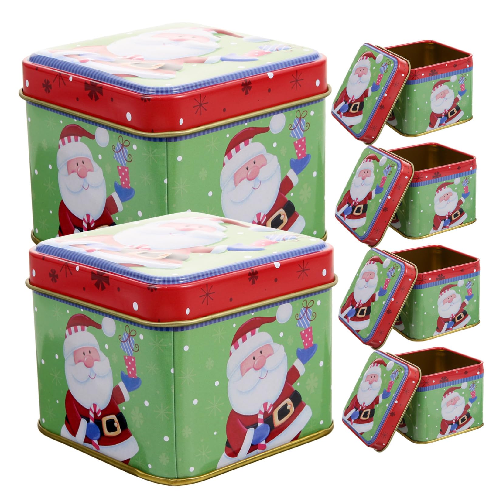 YARNOW 6pezzi Scatola di Metallper Biscotti di Natale Barattolo Vuoto Decorativper Caramelle Natalizie Biscotti Dolcetti da Usare come Scatola Regalo di Natale per Conservare Oggetti