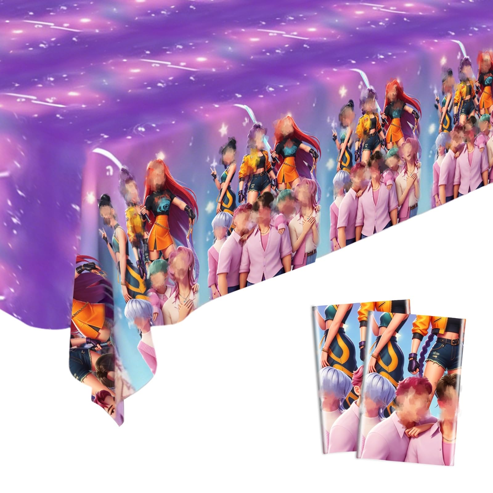 Ainvliya 2Pcs Party Tablecloths 108x180cm, Happy Birthday Party Disposable Tablecloth Dining Table Cover Decorations Rectangle Plastic Table Cloth for Girls Boys Baby Shower Wedding Picnics Supplies