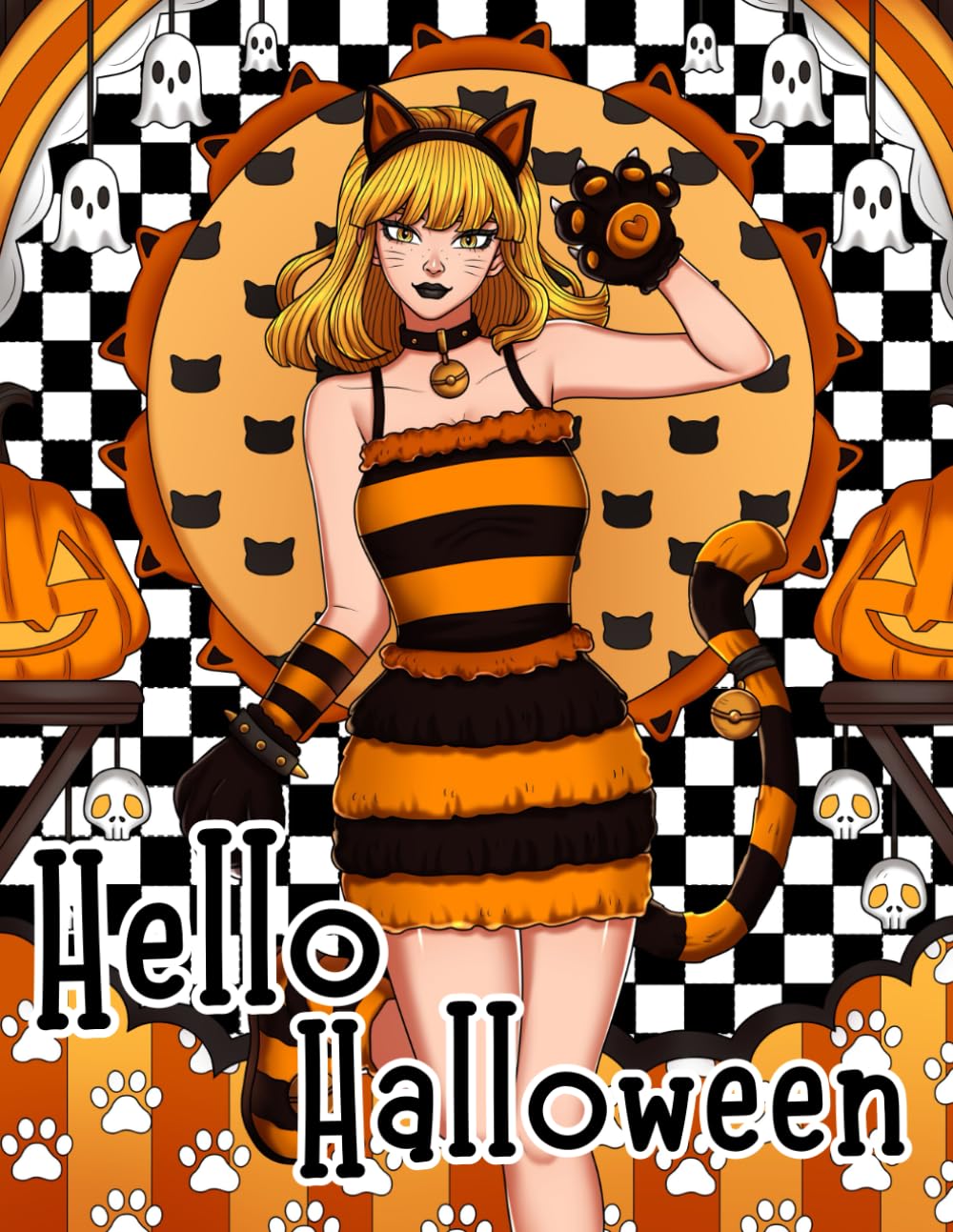 Hello Halloween: A Coloring Book for the Spooky Halloween Season for Adults, Women, Teens, and Kids for Relaxation and Stress-Relief