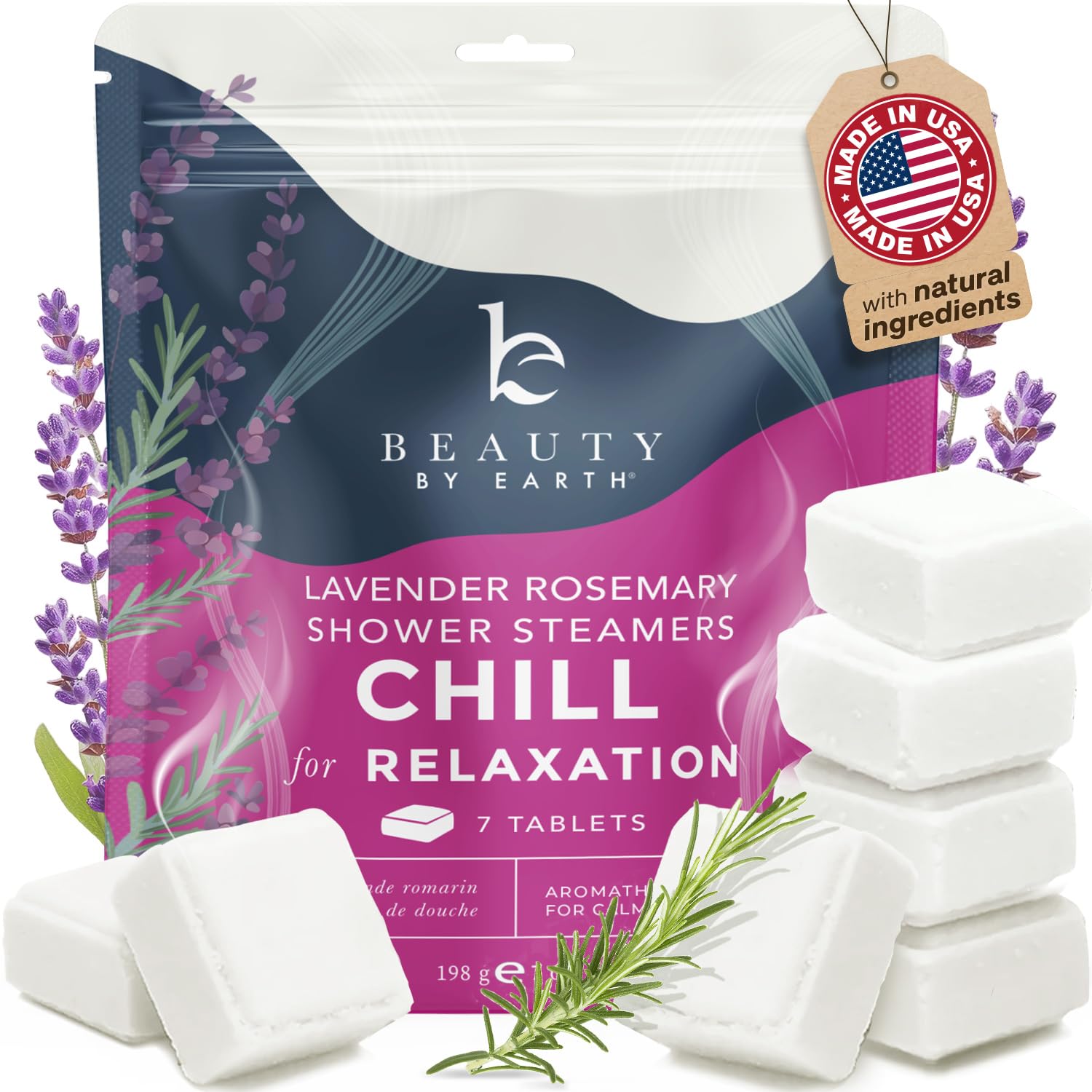 Shower Steamers Aromatherapy - USA Made with Natural Ingredients Lavender Oil Large Shower Bombs for Stress Relief Relaxing
