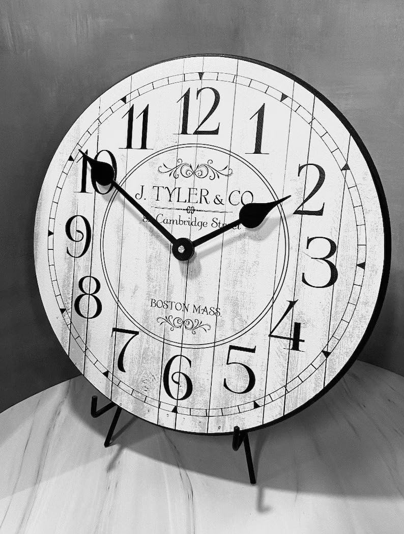 The Big Clock Store Gray Clocks | Ultra Quiet Quartz Mechanism | Hand Made in USA Beautiful Crisp Lasting Color | Comes in 8 Sizes (10-Inch, 2. Harbor White)