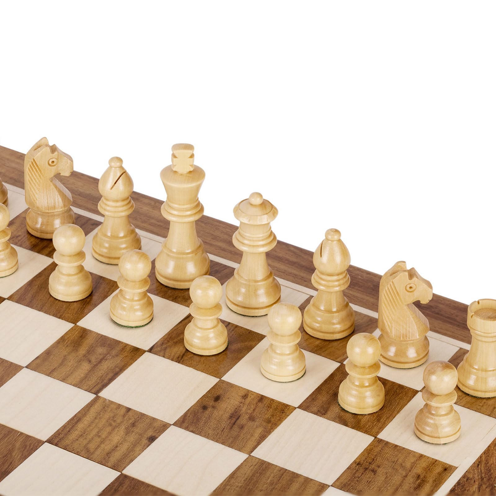 esmen Schachspiel aus Holz, handgefertigtes faltbares magnetisches Schachspiel, tragbares Reiseschachspiel, ideal für Anfänger und professionelle Spieler