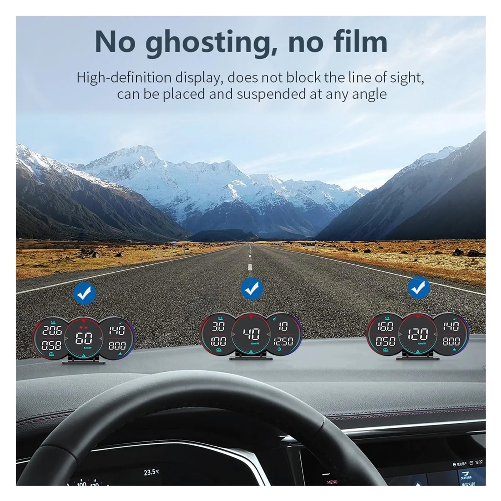 Pantalla Frontal For Coches, Velocímetro Digital GPS Universal De 5 Pulgadas Con Brújula De Velocidad, Dirección, Fatiga para todos los vehículos