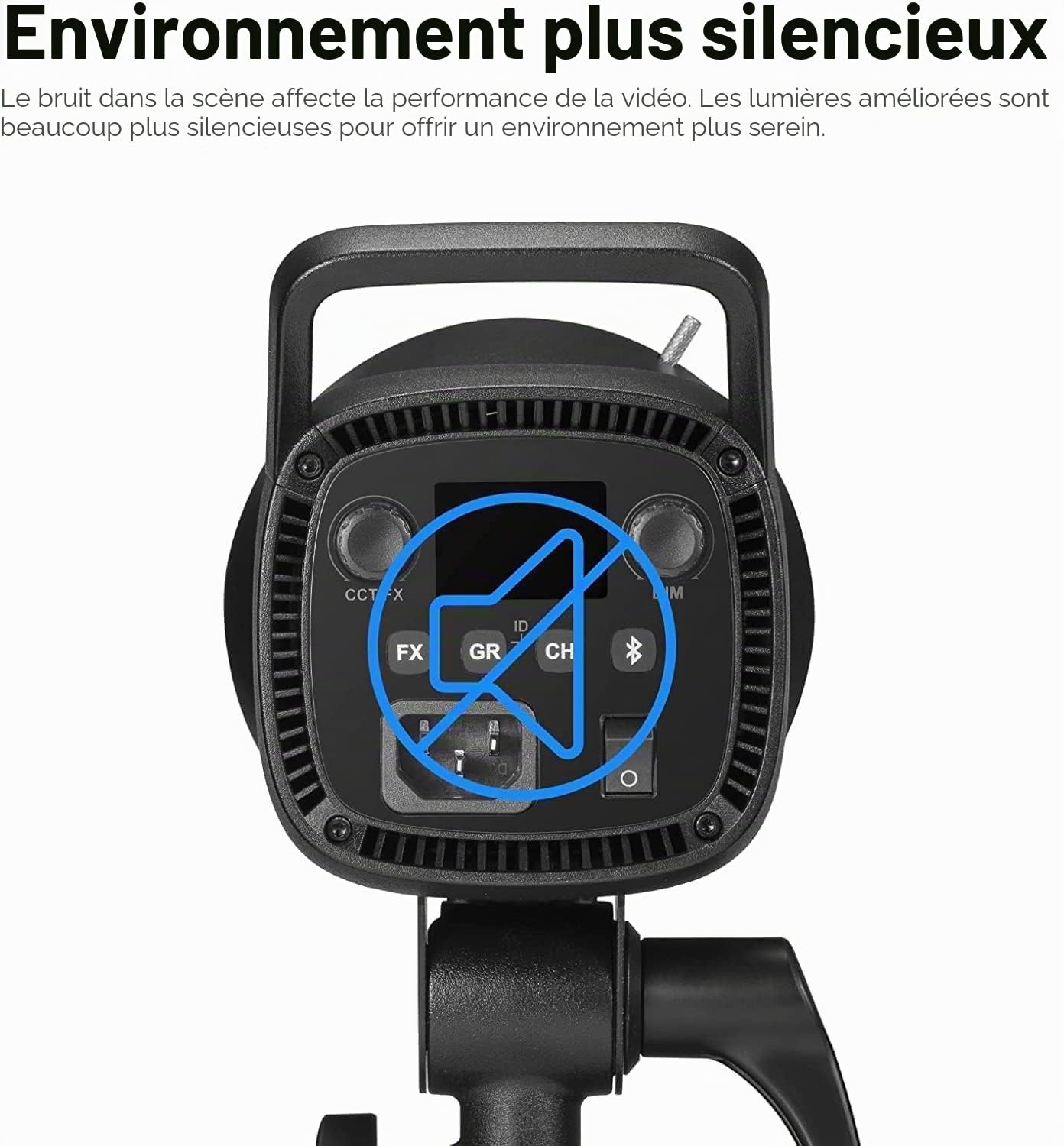 Godox SL100D Daylight LED Vidéo Lampe de Studio, 100W 5600K 32100 Lumens LED Projecteur Lumière Puissant, Bluetooth APP Contrôle et 8 FX Effects Photo Lampe avec Bowens Mount