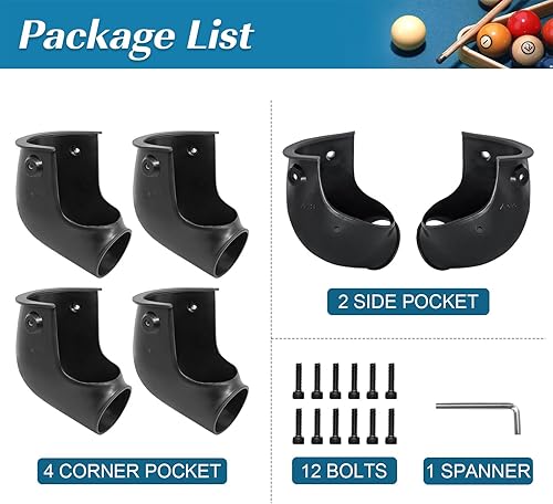 Miniatura 5 de Bolsillos de repuesto para mesa de billar, juego de 6 bolsillos para mesa de billar