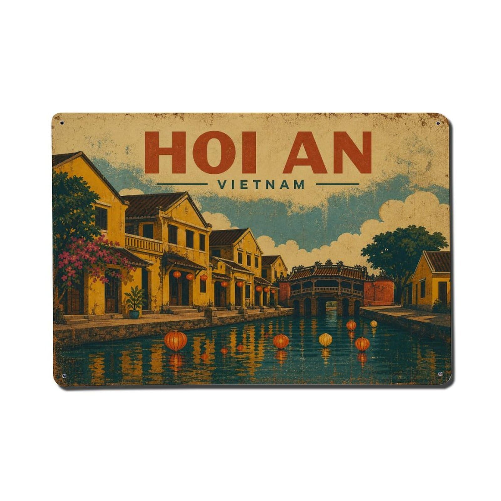Metal Tin Sign Retro Travel Vietnam Hoi An