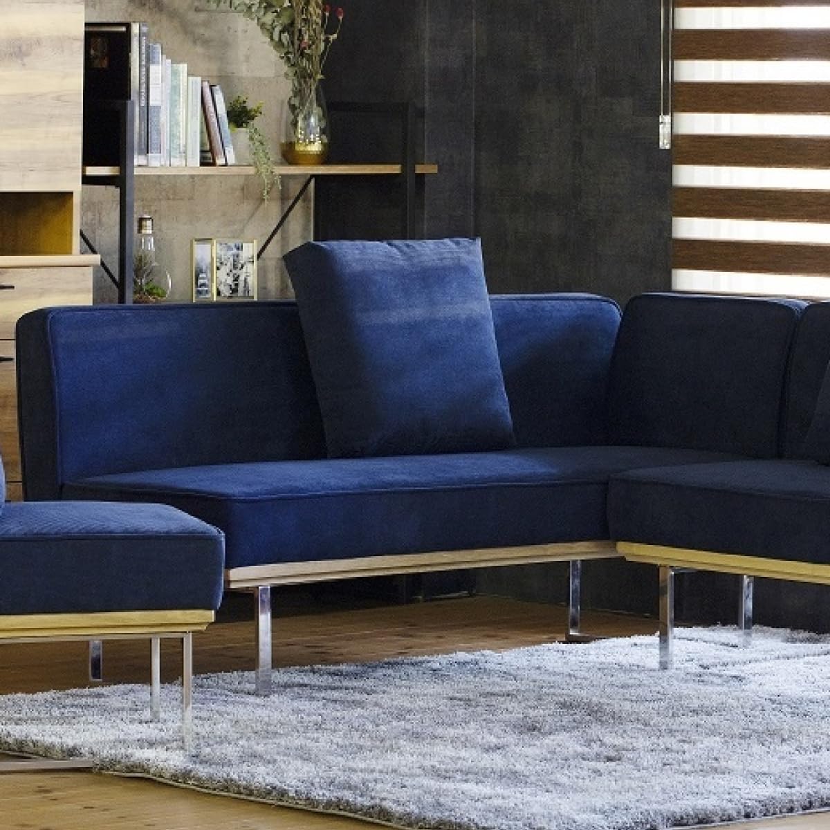 Amazon｜3人掛け ダイニングソファ 紺 ネイビー コーデュロイ