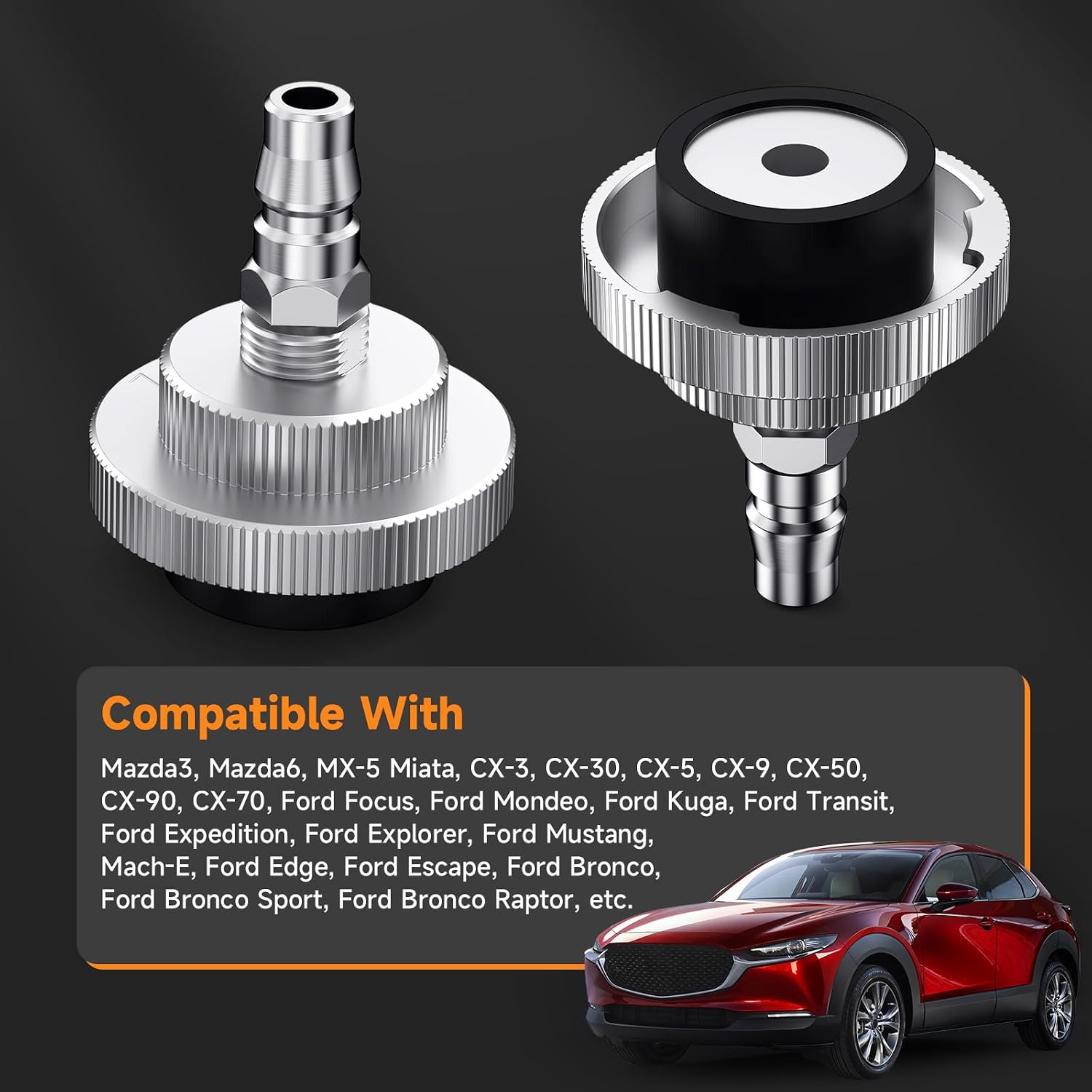 FOXWELL Master Cylinder Bleeder Adapter Compatible with Most Mazda & Ford Vehicles, Aluminum Professional Brake Bleeder Adapter