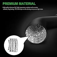 Vista 5 de HealSmart Manguera de Ventilación para Secadora de 4 Pulgadas 8 Pies Conducto Flexible de Lámina de Aluminio, Protección de Cuatro Capas, con 2