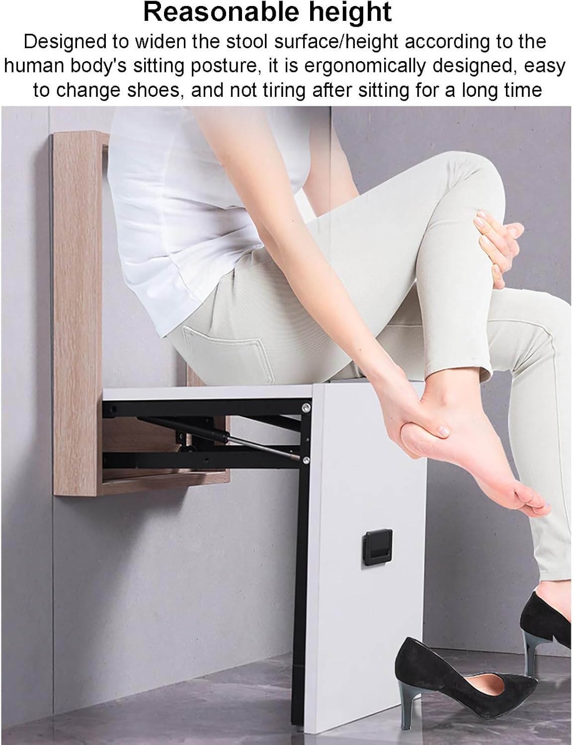Silla de Ducha, Taburete de baño, banqueta para la Ducha, Asiento De Ducha Montado En La Pared, Adulto Asiento de Ducha Abatible Plegable, Taburete de Ducha para Mayores, Capacidad 150 kg (3)