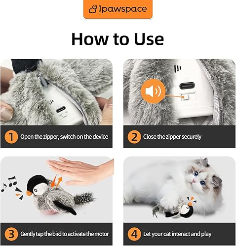 Miniatura 3 de Juguete interactivo para gatos con hierba gatera, recargable activado por el tacto, sonido musical (puede apagar), satisface el instinto natural de