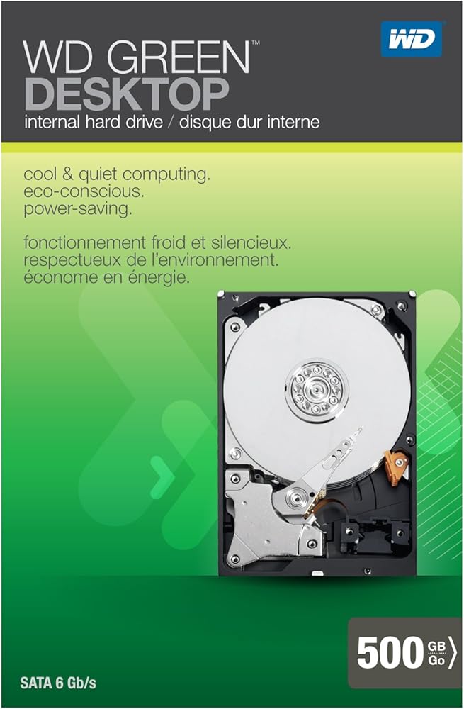 WD Green Desktop 2TB SATA 6.0 GB/s 3.5-Inch Internal Desktop Hard Drive Retail Kit - View 1