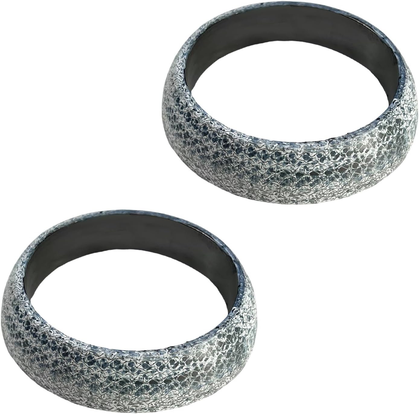 2 PCS ID 60mm Car Exhaust Gasket, Premium Graphite Exhaust Manifold Flange Gasket Seal Muffler Ring, Leakproof Downpipe Tail Pipe Donut Gaskets Replacement for Most Vehicles