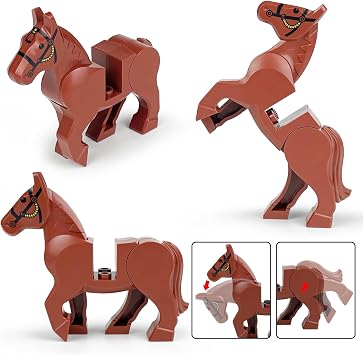 11 Piece Animal Mini Figures Building Blocks Set Jungle Zoo Animal Building Block Kit with 4 Elephants 2 Elk 2 Camel 3 Horse DIY Animal Figures Building Blocks Model Compatible with L