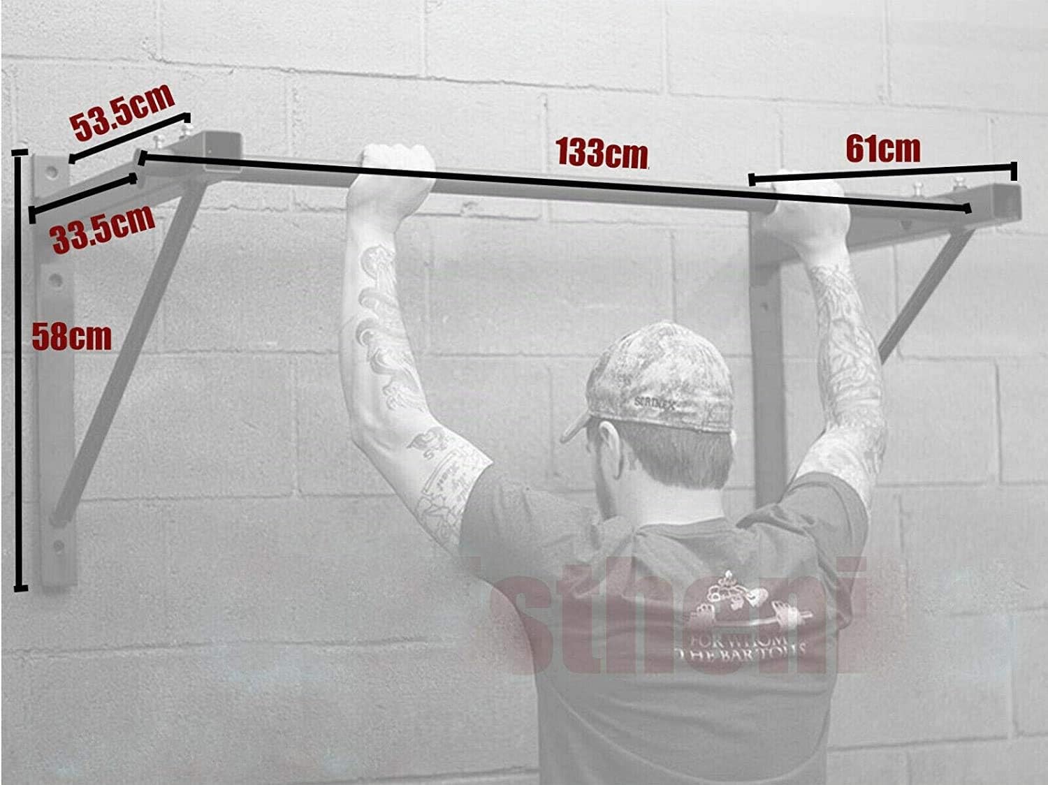 KS Handel 24 Reckstange Wandmontage Pull up bar Klimmzugstange -für Innen u. Aussen, rostfrei