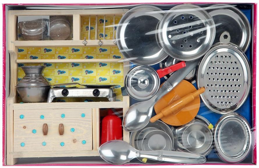 sunnytoyz Sweet Home Wooden and Steel Kitchen Toy Set for Girls